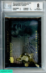 2013-14 UPPER DECK MICHAEL JORDAN#DMI EXQ COLL DIMENSION AUTO BGS 8 AUTO 10 0018989977