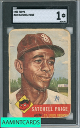 1953 TOPPS SATCHEL PAIGE #220 SGC 1 RC ROOKIE 6824198