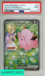 2025 POKEMON JTG EN-JOURNEY TOGETHER LILLIE S CLEFAIRY EX #184 S R PSA 9 MINT 142959106