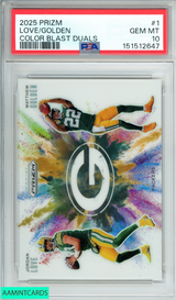 2025 PANINI PRIZM COLOR BLAST DUALS LOVE GOLDEN #1 PSA 10 GEM MT 151512647