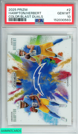 2025 PANINI PRIZM COLOR BLAST DUALS HAMPTON HERBERT #2 PSA 10 GEM MT 152030563