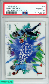 2025 PANINI PRIZM COLOR BLAST DUALS WARD RIDLEY#3 COLOR BLAST DUOS PSA 10 GEM MT 151795312