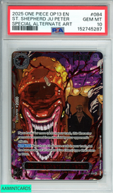 2025 ONE PIECE OP13 ST SHEPHERD JU PETER #084 SP ALT ART PSA 10 SET OF 5 152745287