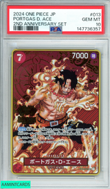 2024 ONE PIECE JP PORTGAS D ACE #013 2ND ANNIVERSARY SET PSA 10 SET OF 9 147736357