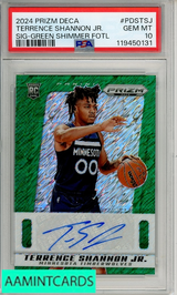 2024 PANINI PRIZM DECA SIGS TERRENCE SHANNON JR #PDSTSJ GRN SHIMR FOTL PSA 10 RC 119450131