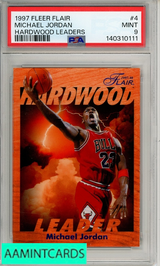 1997 FLEER FLAIR HARDWOOD LEADERS MICHAEL JORDAN #4 PSA 9 MINT 140310111