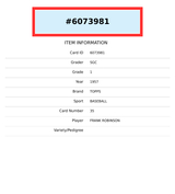 1957 TOPPS FRANK ROBINSON #35 SGC 1 RC 6073981