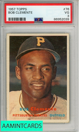 1957 TOPPS BOB ROBERTO CLEMENTE #76 PSA 3 VG 86952039
