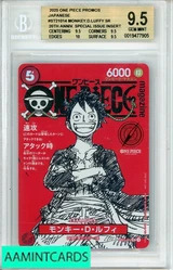 2025 ONE PIECE PROMOS JP MONKEY D LUFFY SR 20TH ANV SPL #ST21014 BGS 9.5 0019477905