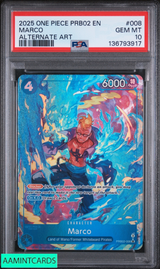 2025 ONE PIECE PRB02-PREMIUM BOOSTER THE BEST VOL 2 MARCO #008 ALT ART PSA 10 136793917