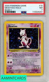 2000 POKEMON GAME BASE II MEWTWO-HOLO #10 BASE II PSA 7 NM 114826281