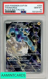 2025 POKEMON SVP EN-SV BLCK STAR PROMO THUNDURUS #209 BLACK BOLT PC ETB PSA 10 133129150