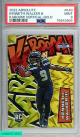 2022 PANINI ABSOLUTE KENNETH WALKER III#K40 KABOOM! VERT-GOLD 8 OF 10 RC PSA 9 76843904