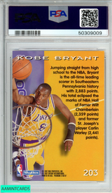 1996 SKYBOX PREMIUM KOBE BRYANT #203 ROOKIE RC LAKERS HOF PSA 10 GEM MT 50309009
