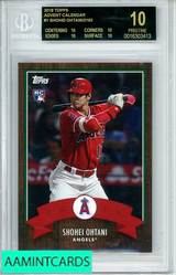 2018 TOPPS ADVENT CALENDAR SHOHEI OHTANI #1 BGS 10 PRISTINE RC 0016303413