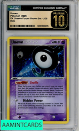 2005 POKEMON EX UNSEEN FORCES UNOWN SET #J28 UNOWN HOLO CGC 10 PRISTINE 1401015953276