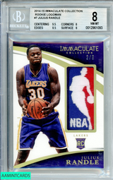 2014-15 IMMACULATE COLL JULIUS RANDLE #7 ROOKIE LOGOMAN RC 2 OF 5 BGS 8 NM MT 0012961093