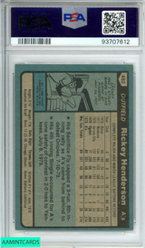 1980 TOPPS RICKEY HENDERSON #482 OAKLAND AS PSA 6 EX-MT 93707612