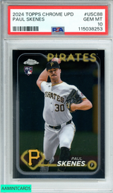 2024 TOPPS CHROME UPDATE PAUL SKENES #USC88 PIRATES ROOKIE PSA 10 GEM MT 115038253