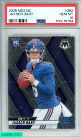 2025 PANINI MOSAIC JAXSON DART #362 NY GIANTS ROOKIE PSA 10 GEM MT 150819784