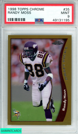 1998 TOPPS CHROME RANDY MOSS #35 MINNESOTA VIKINGS RC HOF PSA 9 MINT 49131195
