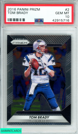 2016 PANINI PRIZM TOM BRADY #2 NEW ENGLAND PATRIOTS PSA 10 GEM MT 42915716