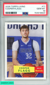 2026 TOPPS LIVING COOPER FLAGG #11 DALLAS MAVERICKS ROOKIE PSA 10 GEM MT 154918823