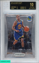 2012 PANINI PRIZM STEPHEN CURRY #72 WARRIORS BGS 10 PRISTINE BLACK LABEL 0012134310