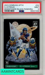 2023 PANINI DONRUSS OPTIC DOWNTOWN! CJ STROUD #D2 BLACK PANDORA PSA 9 RC 96021338