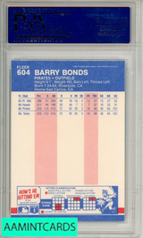 1987 FLEER BARRY BONDS #604 PSA 10 GEM MT  RC 81804788