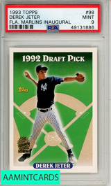 1993 TOPPS DEREK JETER #98 FLA MARLINS INAUGURAL PSA 9 MINT RC 49131886
