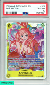2025 ONE PIECE OP12-LEGACY OF THE MASTER SHIRAHOSHI #102 PSA 10 GEM MT 147308391