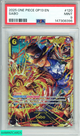 2025 ONE PIECE OP13-CARRYING ON HIS WILL SABO #120 PSA 9 MINT 147308396