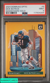 2024 PANINI DONRUSS OPTIC DOWNTOWN! DICK BUTKUS #9 GOLD 1 OF 10 BEARS PSA 9 MINT 117634204
