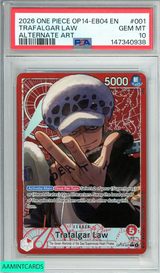 2026 ONE PIECE OP14-EB04-THE AZURE SEA S SEVEN TRAFALGAR LAW #001 ALT ART PSA 10 GEM MT 147340938