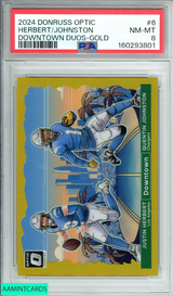 2024 PANINI DONRUSS OPTIC HERBERT JOHNSTON #6 DWNTWN DUOS-GOLD OF 10 PSA 8 NM-MT 160293801