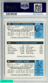 1980 TOPPS SCORING LEADER BIRD ERVING JOHNSON PSA AUTHENTIC AUTO 8 53132242