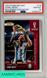 2022 PANINI INSTANT FIFA WORLD CUP QATAR LIONEL MESSI #118 PSA 10 GEM MT 81961677