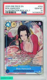 2025 ONE PIECE PROMOS BOA HANCOCK #004 ILLUSTRATION BOX VOL 1 PSA 10 GEM MT 147060528