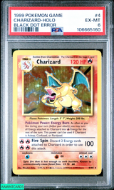 1999 POKEMON GAME CHARIZARD HOLO #4 BLACK DOT ERROR PSA 6 EX-MT 106665160