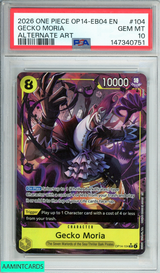 2026 ONE PIECE OP14-EB04-THE AZURE SEA S SEVEN GECKO MORIA #104 ALT ART PSA 10 GEM MT 147340751