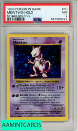 1999 POKEMON GAME MEWTWO-HOLO #10 SHADOWLESS PSA 7 NM 147308222