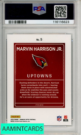 2024 PANINI DONRUSS OPTIC UPTOWNS MARVIN HARRISON JR #5 PSA 10 GEM MT RC 116116823