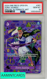 2024 ONE PIECE OP09-EMPERORS NEW WORLD ZORO-JUUROU #067 SPECIAL ALT ART PSA 10 149548445