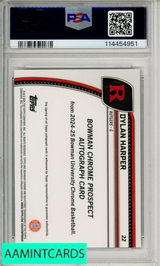 2024 BOWMAN CHROME UNIVERSITY DYLAN HARPER #22 AUTOGRAPH GOLD PSA 10 114454951