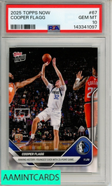 2025 TOPPS NOW COOPER FLAGG #67 PSA 10 GEM MT RC 143341097