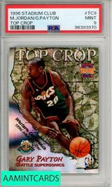 1996 STADIUM CLUB TOP CROP M JORDAN G PAYTON #TC9 TOP CROP PSA 9 MINT 96393970
