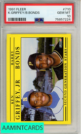 1991 FLEER K GRIFFEY B BONDS #710 PSA 10 GEM MT 75857224