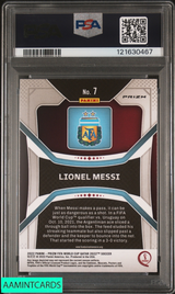 2022 PANINI PRIZM WORLD CUP QATAR LIONEL MESSI #7 GREEN ICE PSA 9 MINT 121630467