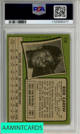 1971 TOPPS ROD CAREW #210 PSA 7 NM 112309377